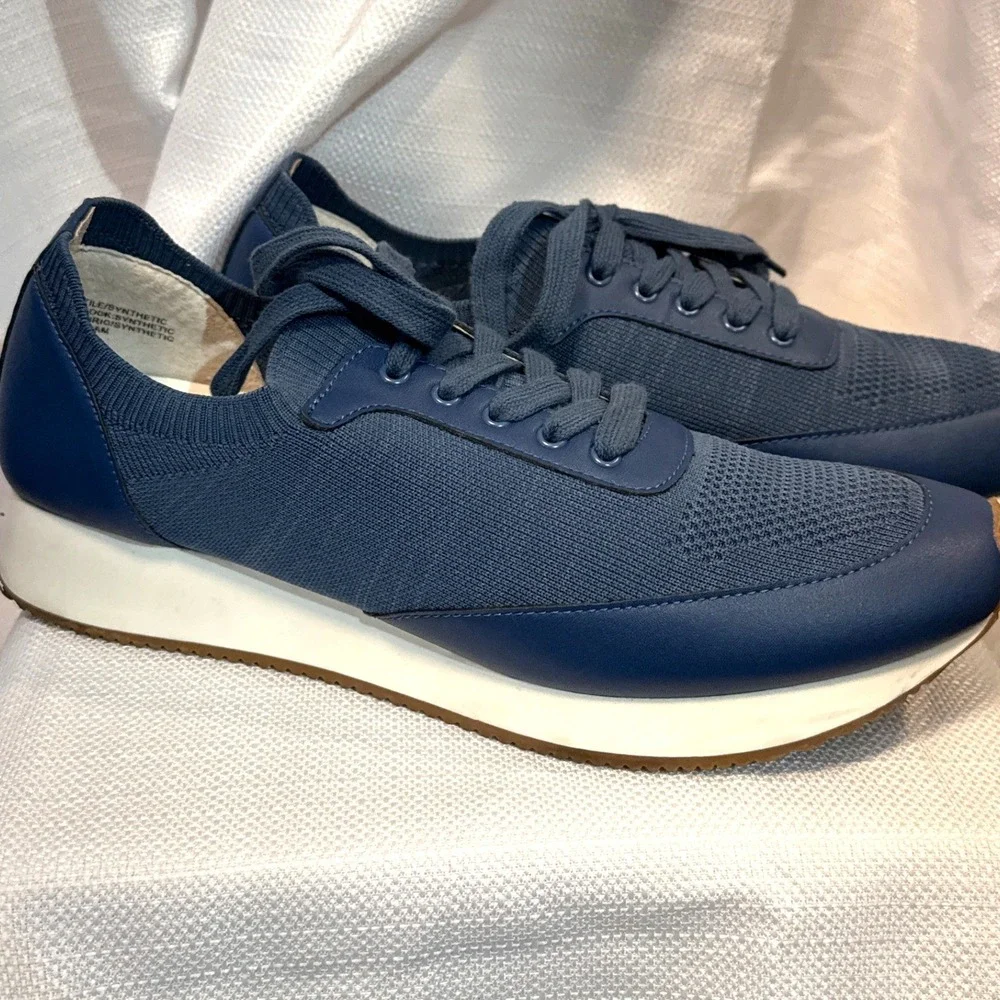 Banana Republic Navy Blue Knit Lace Up Sneakers Womens 9.5M Athletic Shoes